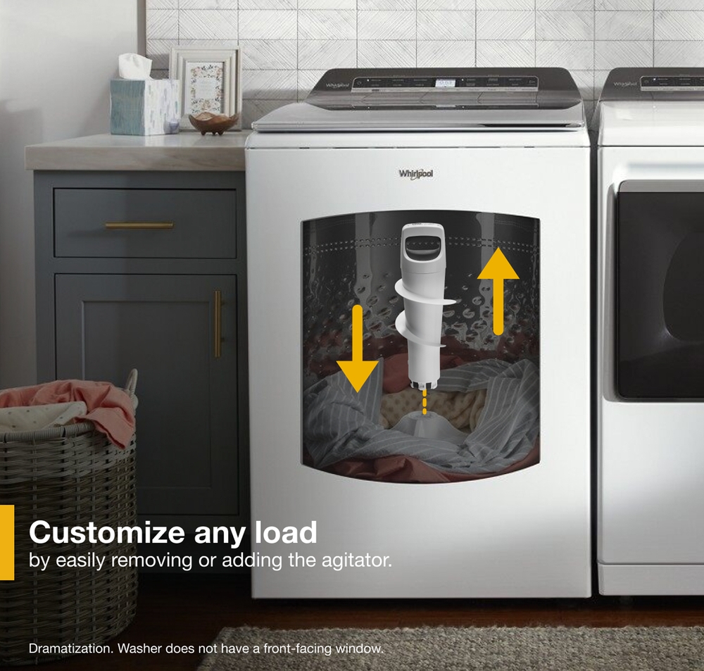 whirlpool smart capable w/load and go 5.3 cu ft high efficiency impeller and agitator smart top load washer (white) energy star whirlpool smart capable w/load and go 5.3 cu ft high efficiency impeller and agitator smart top load washer (white) energy star