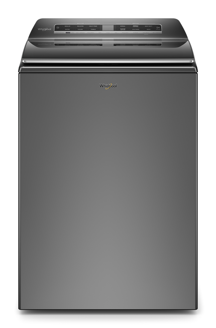 whirlpool smart capable w/load and go 5.3 cu ft high efficiency impeller and agitator smart top load washer (chrome shadow) energy star whirlpool smart capable w/load and go 5.3 cu ft high efficiency impeller and agitator smart top load washer (chrome shadow) energy star