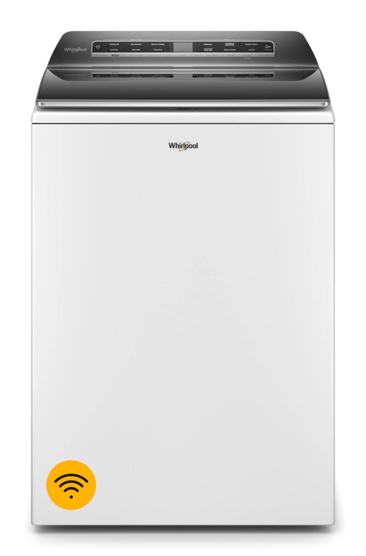 whirlpool smart capable w/load and go 5.3 cu ft high efficiency impeller and agitator smart top load washer (white) energy star whirlpool smart capable w/load and go 5.3 cu ft high efficiency impeller and agitator smart top load washer (white) energy star