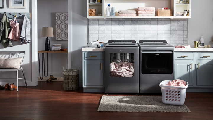 whirlpool smart capable w/load and go 5.3 cu ft high efficiency impeller and agitator smart top load washer (chrome shadow) energy star whirlpool smart capable w/load and go 5.3 cu ft high efficiency impeller and agitator smart top load washer (chrome shadow) energy star