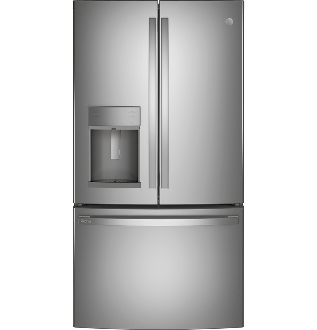 ge profile™ energy star® 27.7 cu. ft. fingerprint resistant french door refrigerator with hands free autofill ge profile™ energy star® 27.7 cu. ft. fingerprint resistant french door refrigerator with hands free autofill