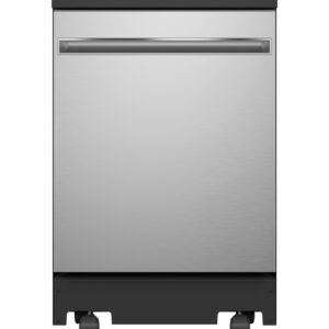 ge® energy star® 24" stainless steel interior portable dishwasher with sanitize cycle