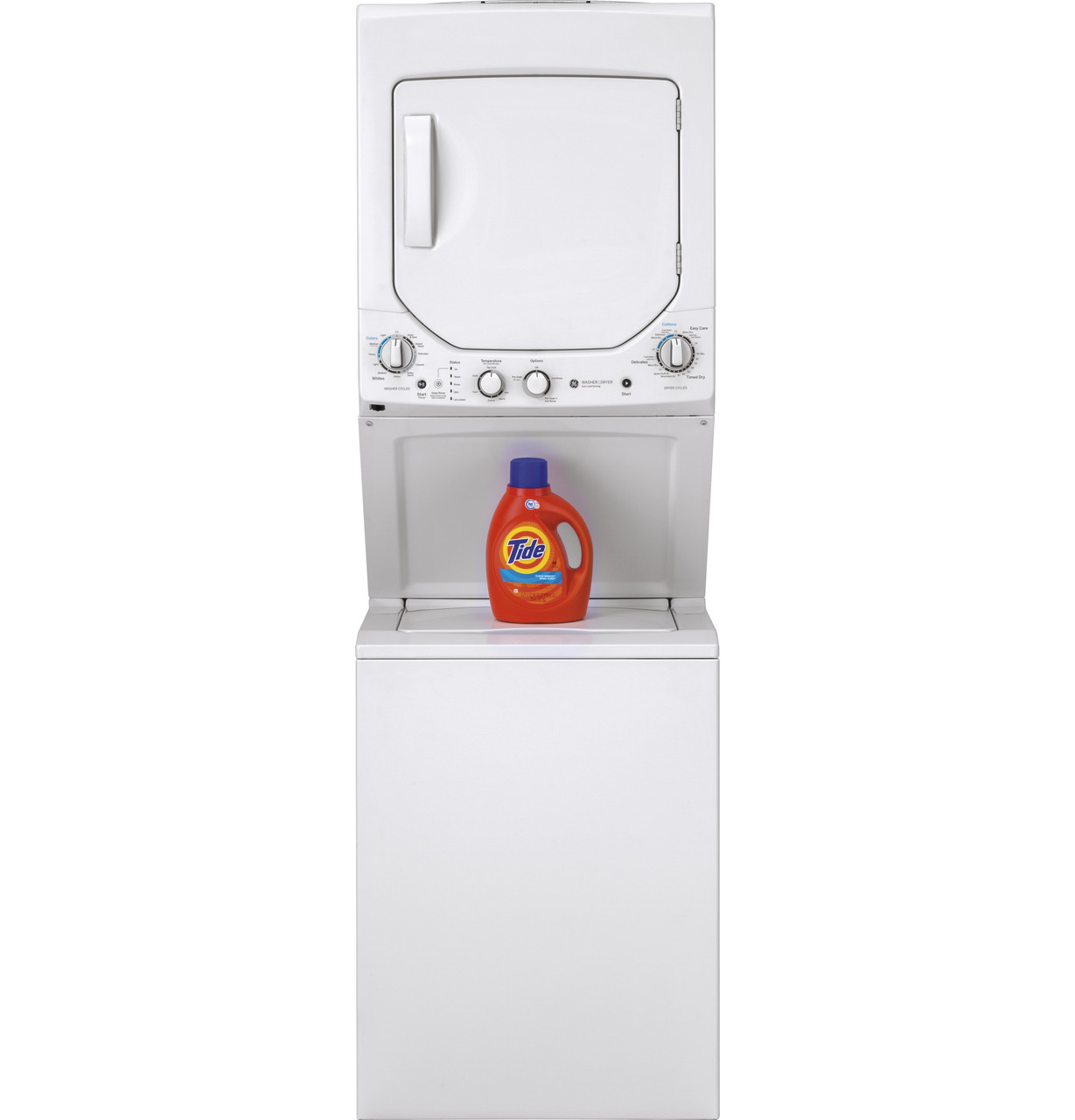 ge unitized spacemaker® 2.3 cu. ft. capacity washer and 4.4 cu. ft. capacity electric dryer ge unitized spacemaker® 2.3 cu. ft. capacity washer and 4.4 cu. ft. capacity electric dryer