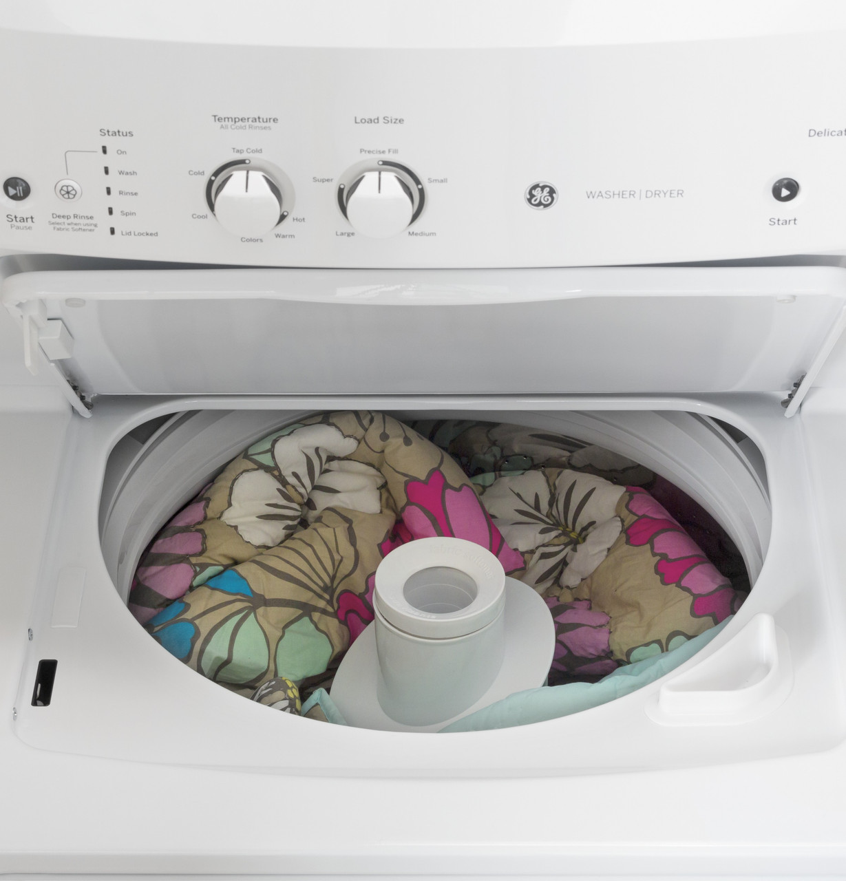 ge unitized spacemaker® 3.8 cu. ft. capacity washer and 5.9 cu. ft. capacity electric dryer ge unitized spacemaker® 3.8 cu. ft. capacity washer and 5.9 cu. ft. capacity electric dryer