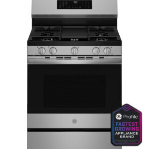 ge profile™ 30” smart free standing gas convection range with no preheat air fry and easywash™ oven tray