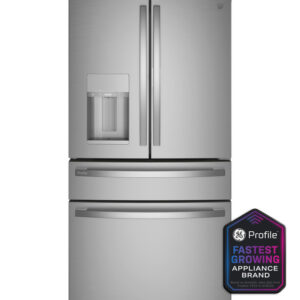 ge profile™ 22.4 cu. ft. smart counter depth fingerprint resistant 4 door french door refrigerator with door in door
